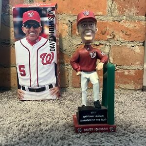 New in box Davey Johnson 2013 Nationals Bobbleheads